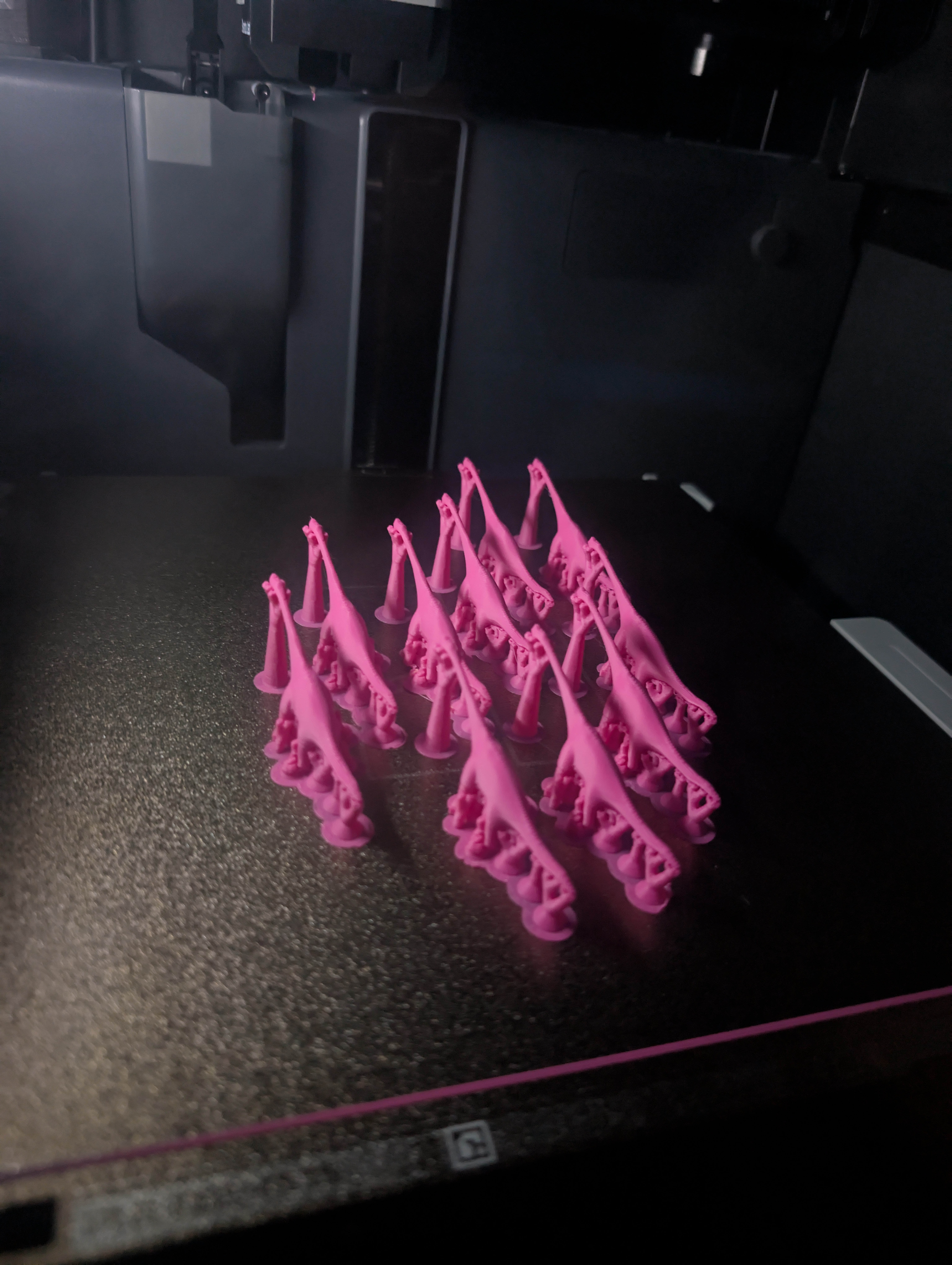 Batch of pink Becky prints on the plate